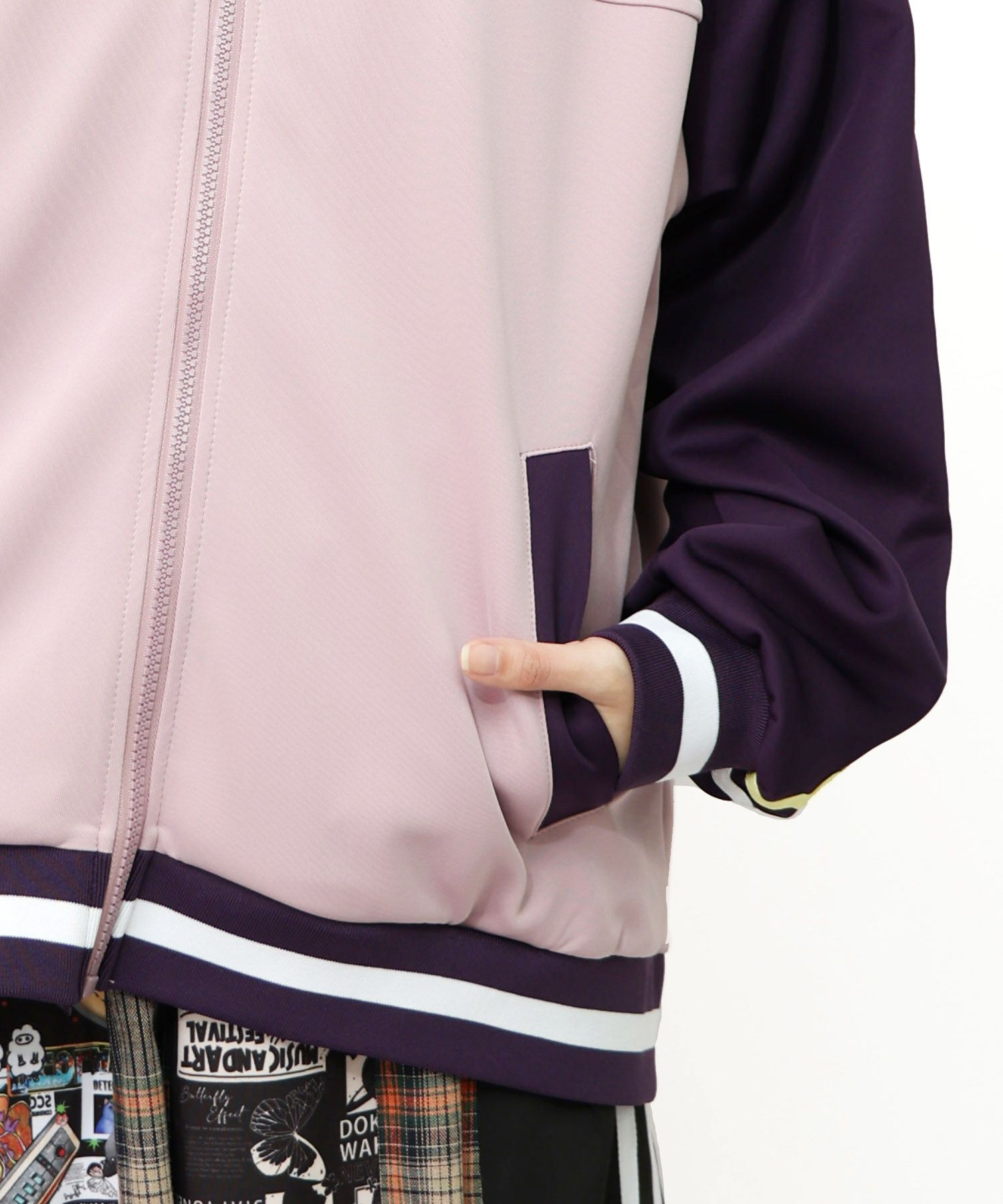 花とスカラー刺繍 ジャージブルゾン-29