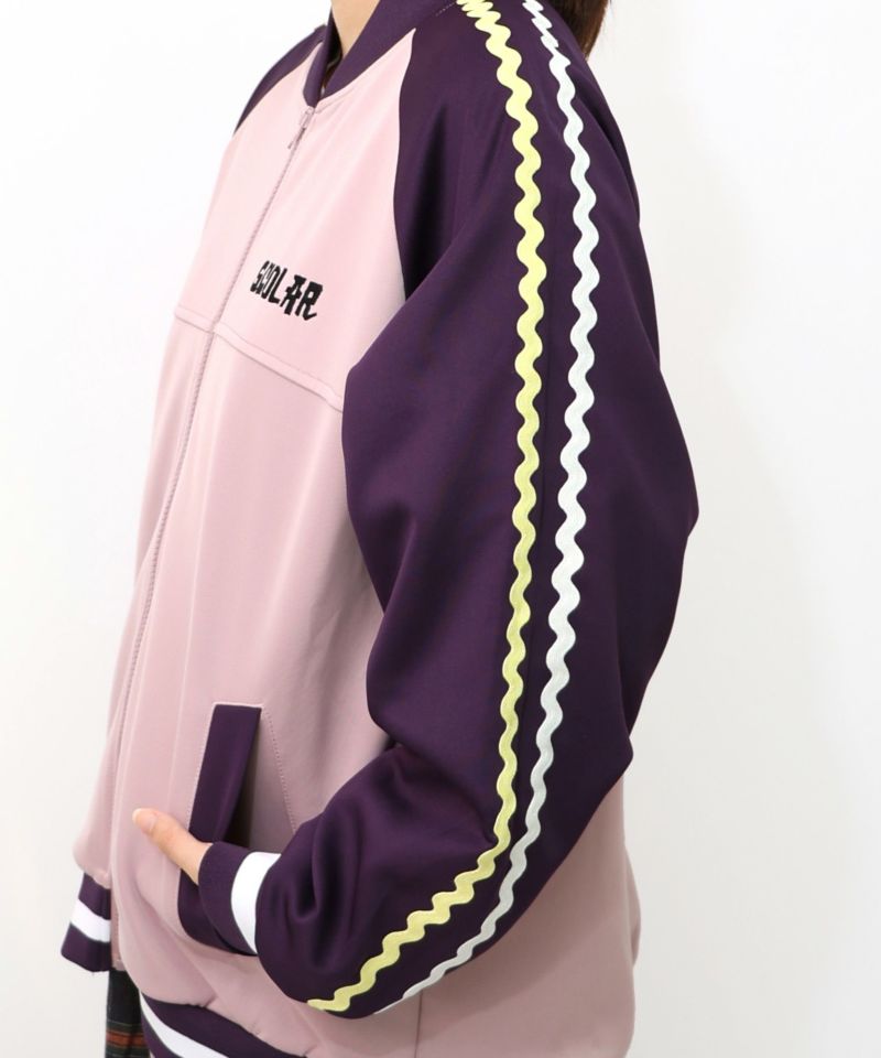 花とスカラー刺繍 ジャージブルゾン-30