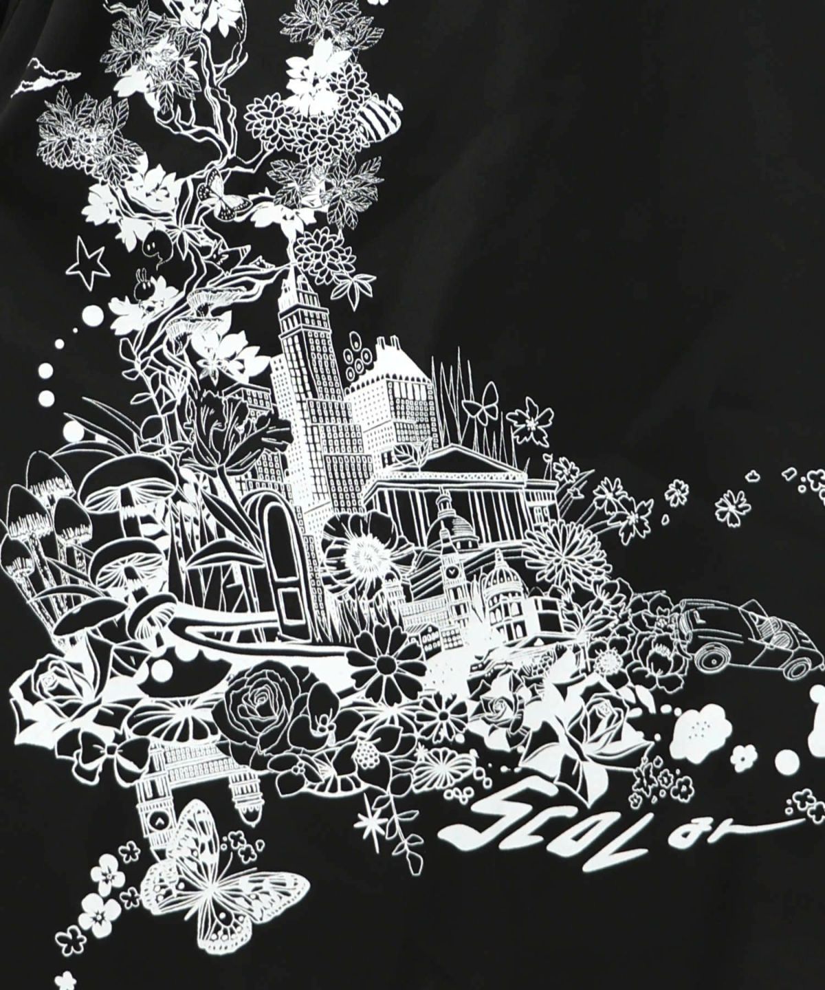 風景柄ハーフジップジャージワンピース-12