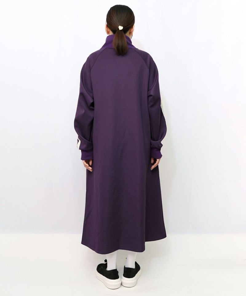 風景柄ハーフジップジャージワンピース-15