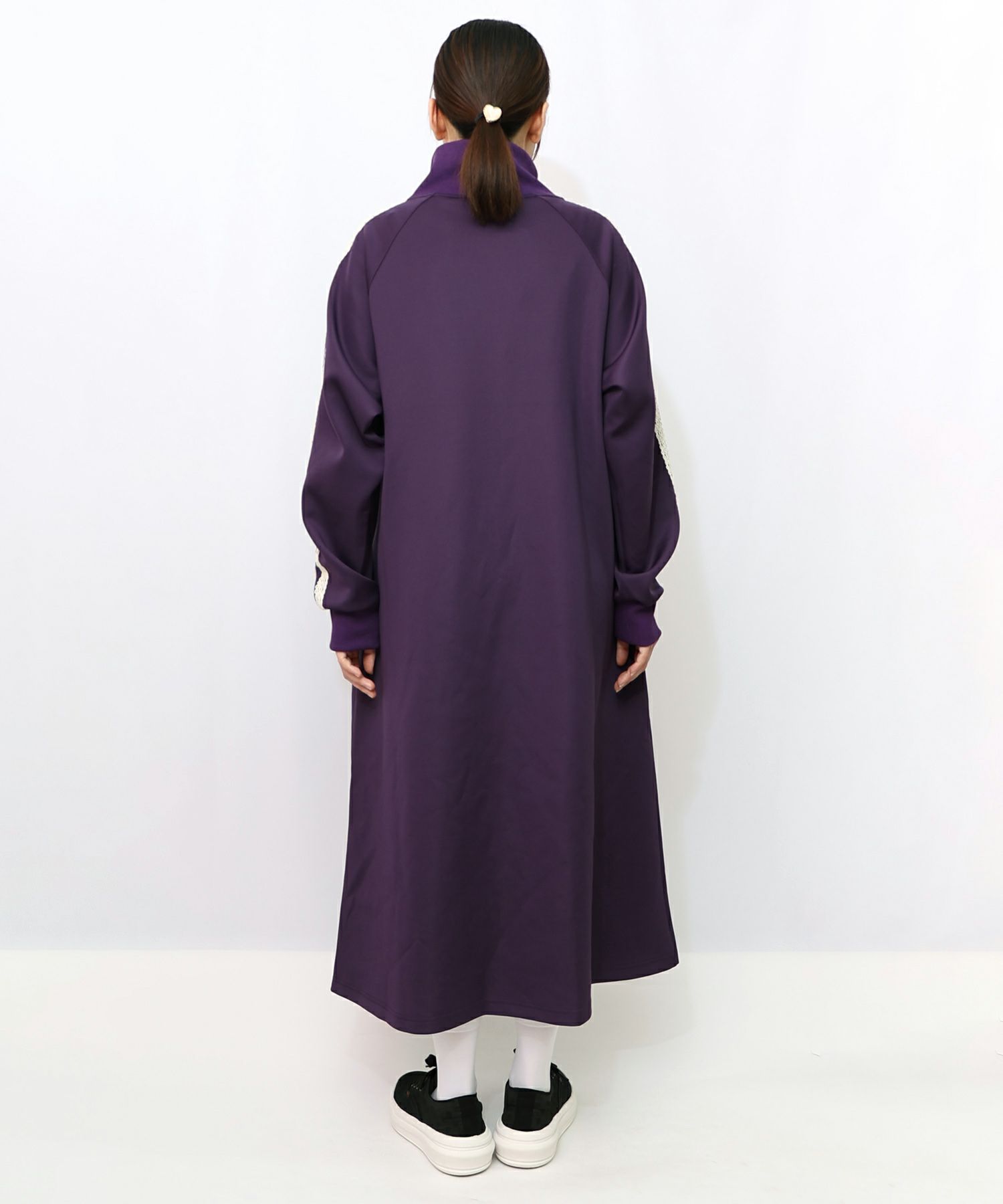 風景柄ハーフジップジャージワンピース-15