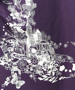 風景柄ハーフジップジャージワンピース-16