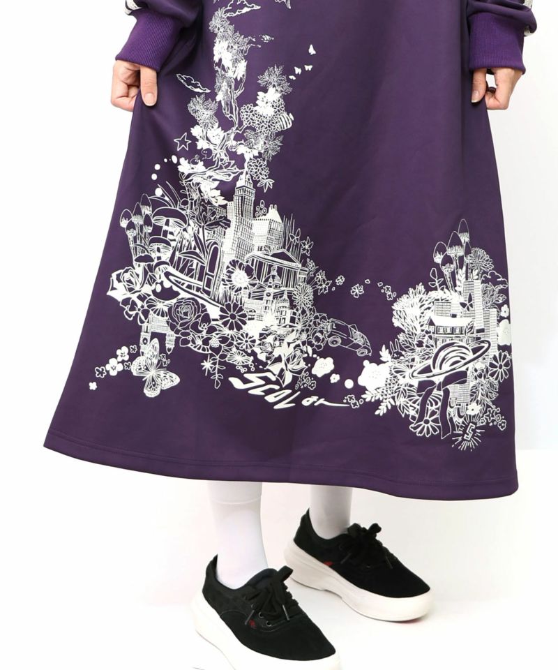 tetsuonishi2点セット 153620：風景柄ハーフジップジャージワンピースの通販-ScoLar