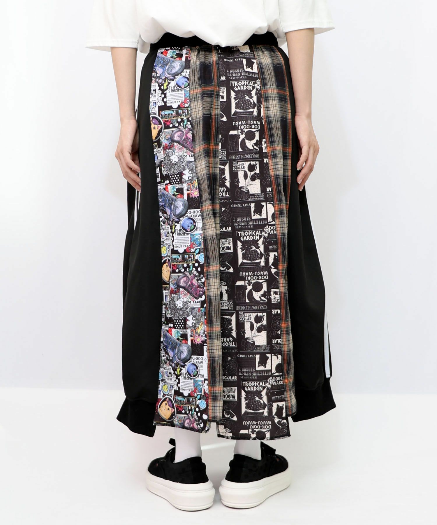 クシーズウルトラ サイズＬ 153619：異素材切替パッチワークスカートの通販-ScoLar