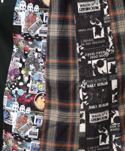 異素材切替パッチワークスカート-12