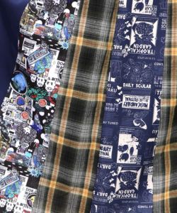 異素材切替パッチワークスカート-16