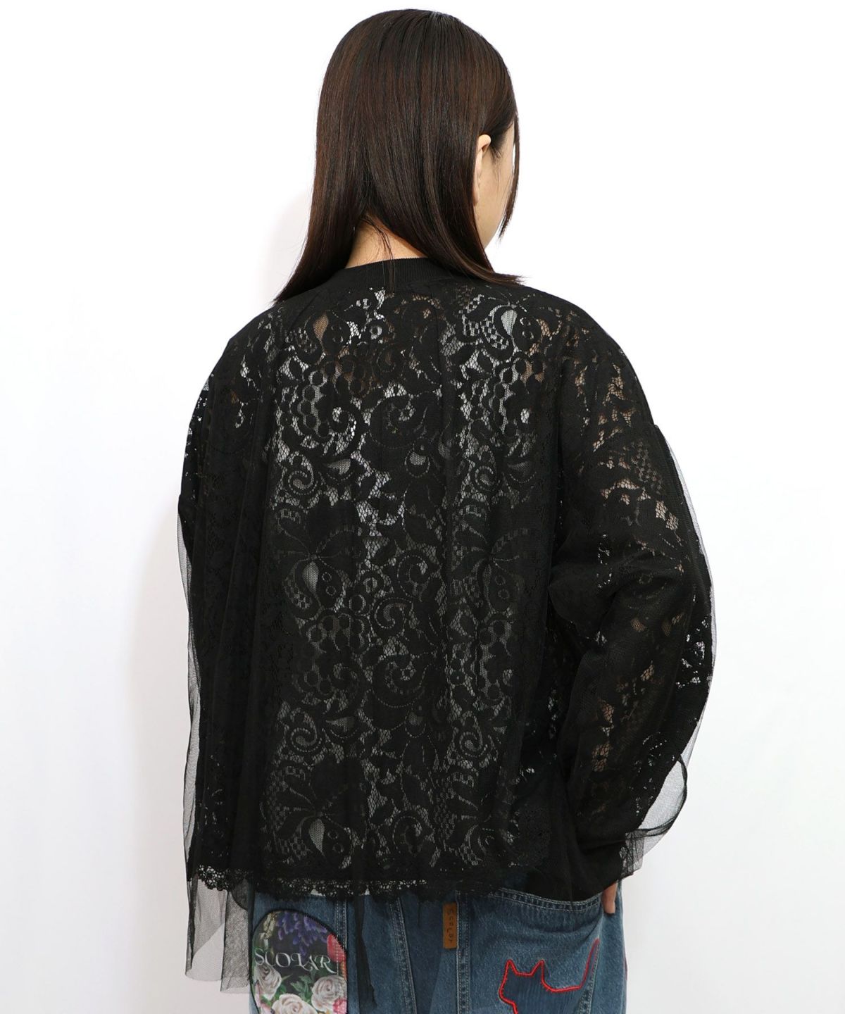 ネコチャームチュール重ねレースブルゾン-10
