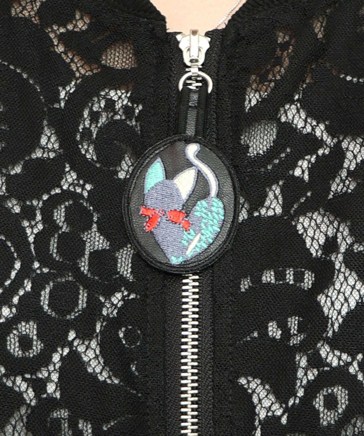 ネコチャームチュール重ねレースブルゾン-11