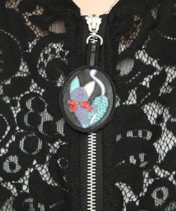 ネコチャームチュール重ねレースブルゾン-11