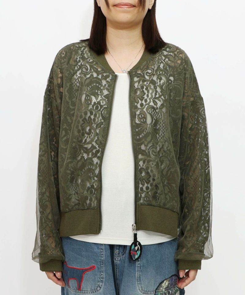 ネコチャームチュール重ねレースブルゾン-12