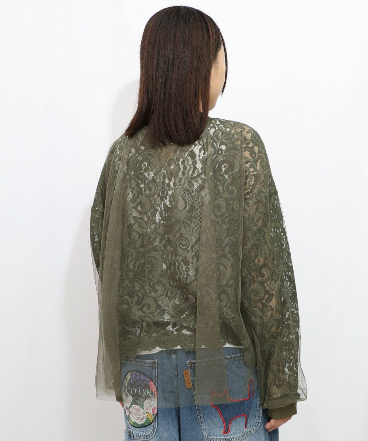 ネコチャームチュール重ねレースブルゾン-14