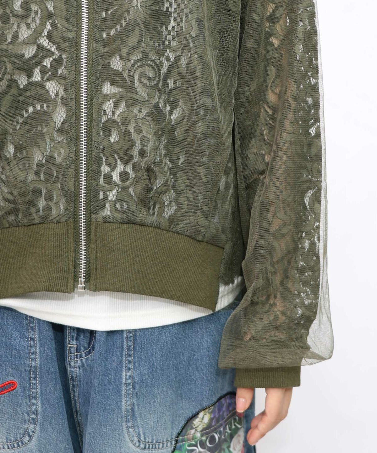 ネコチャームチュール重ねレースブルゾン-18