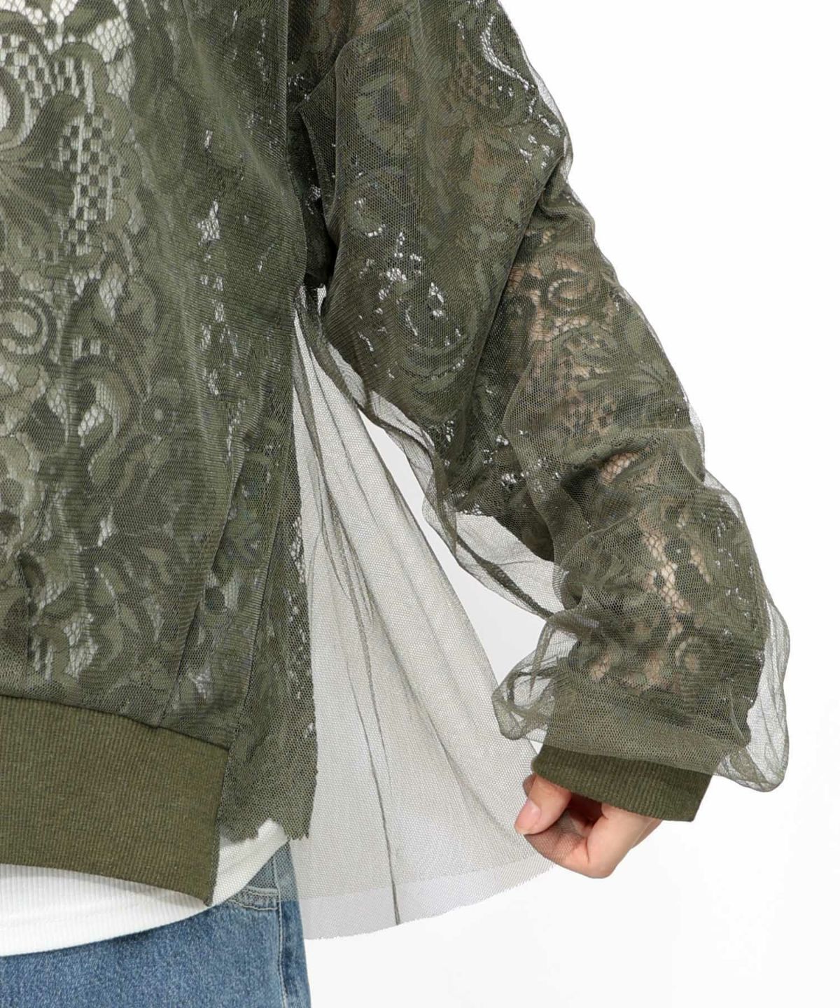 ネコチャームチュール重ねレースブルゾン-19