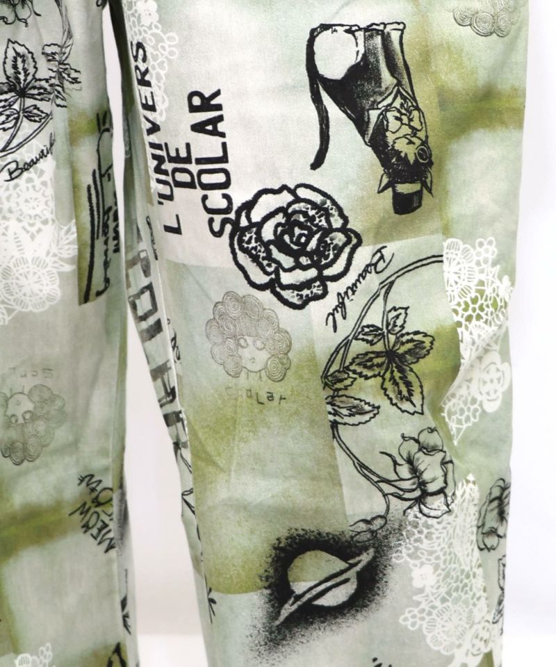 バイオ加工レースプリントパンツ-11