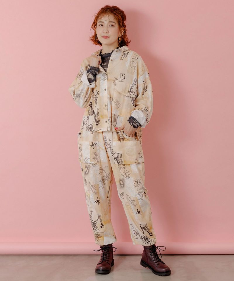 バイオ加工レースプリントシャツ-2