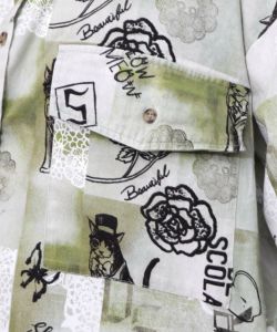 バイオ加工レースプリントシャツ-11