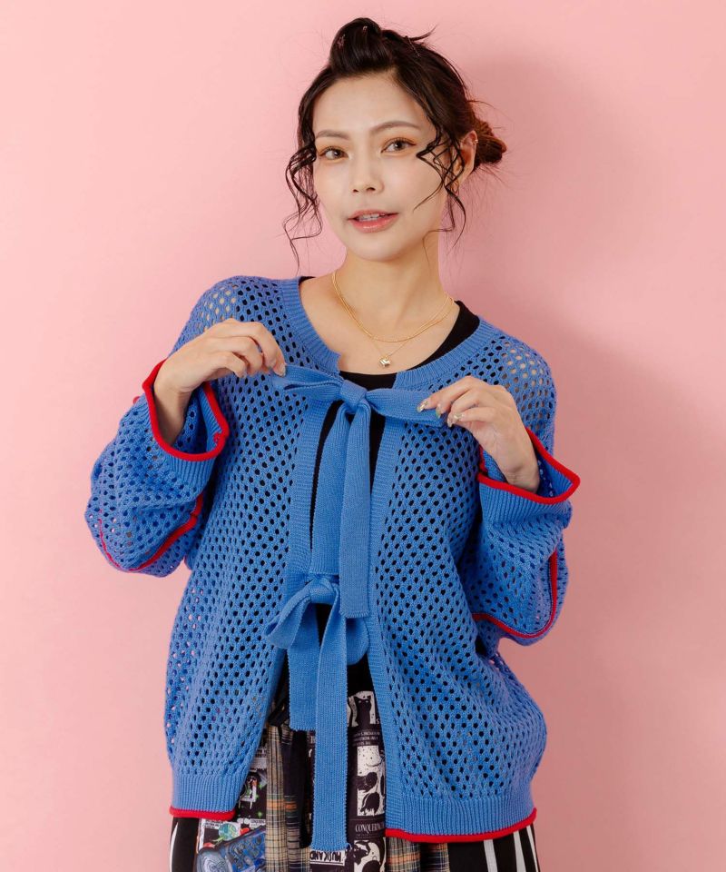 花アップリケ2WAYメッシュプルオーバー-7