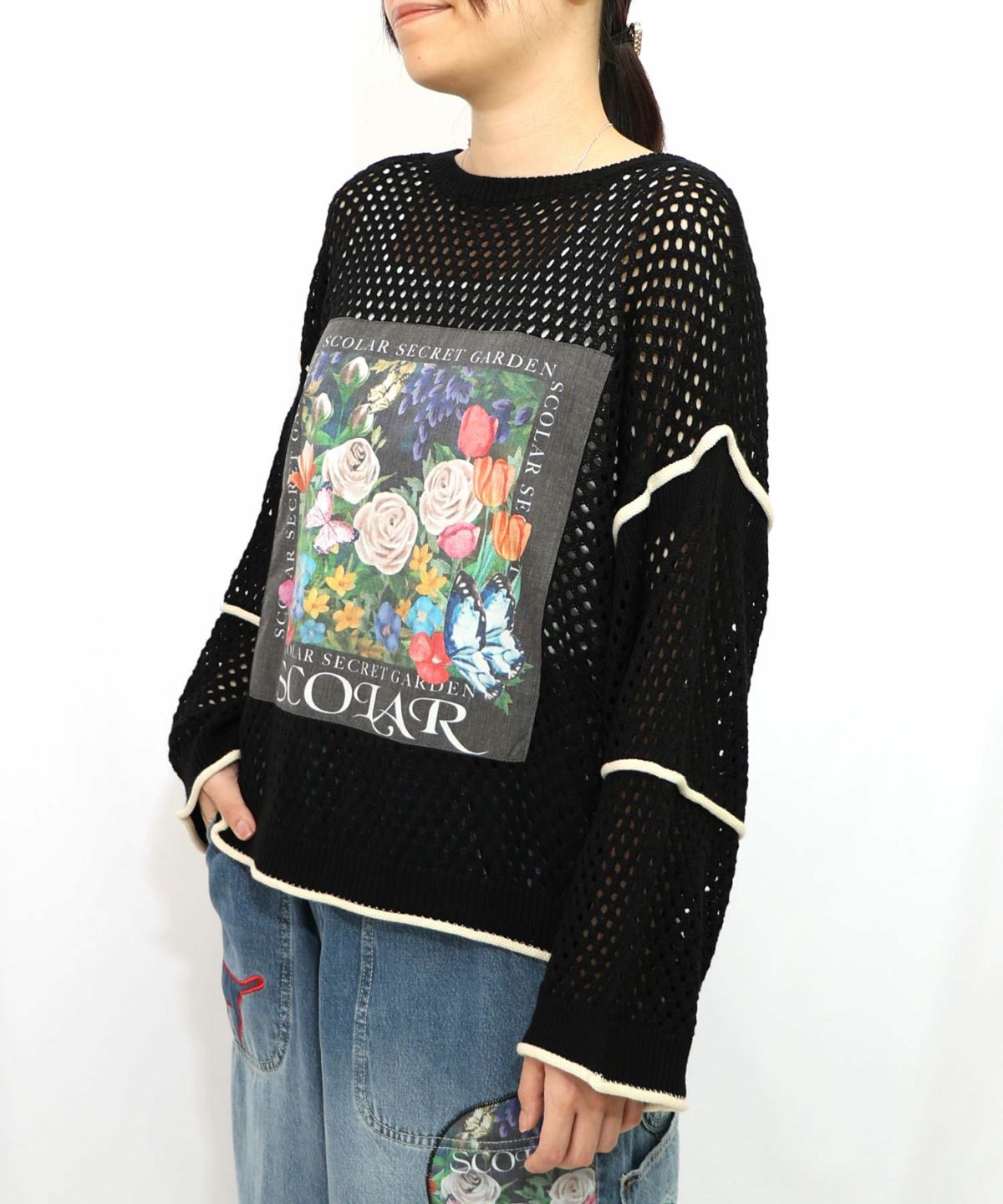 花アップリケ2WAYメッシュプルオーバー-16