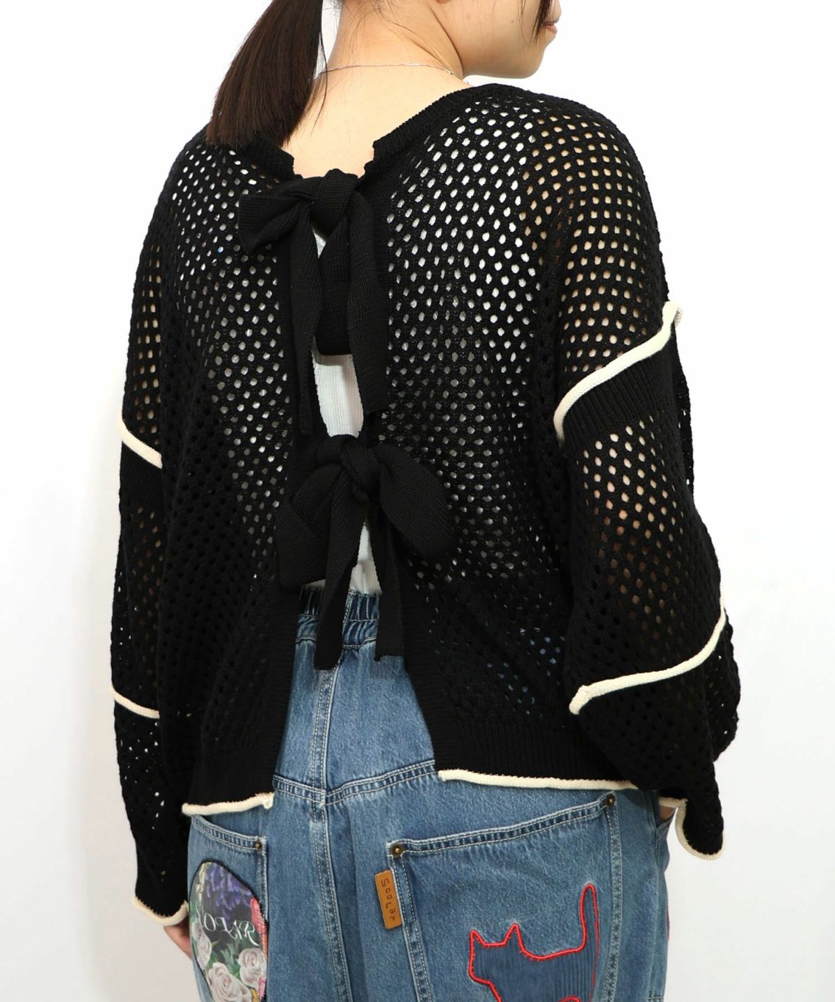 花アップリケ2WAYメッシュプルオーバー-17