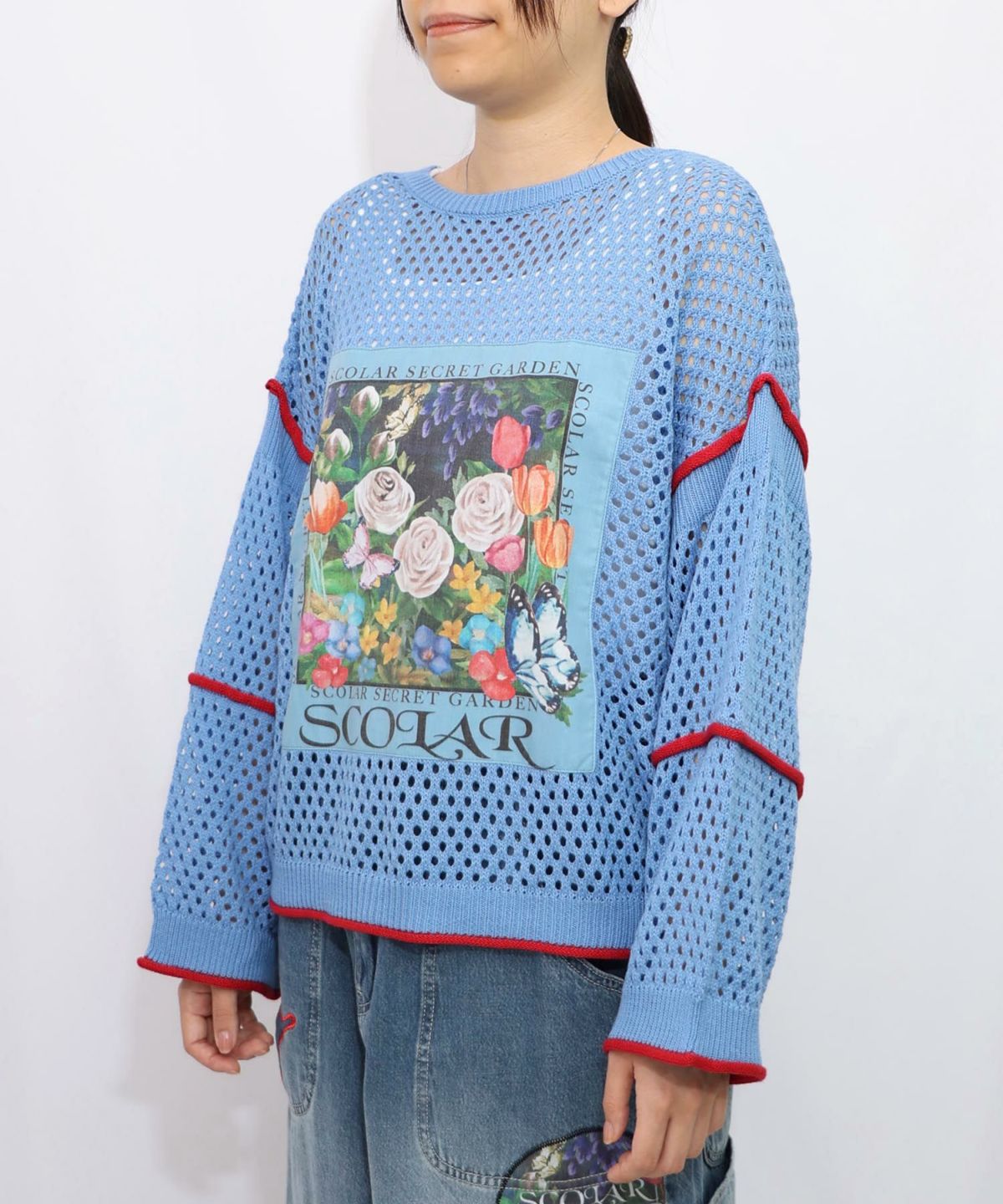 花アップリケ2WAYメッシュプルオーバー-20