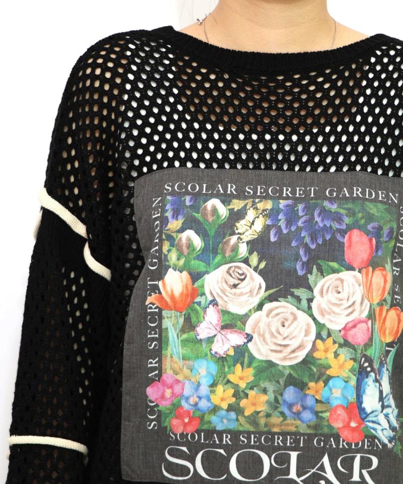花アップリケ2WAYメッシュプルオーバー-24