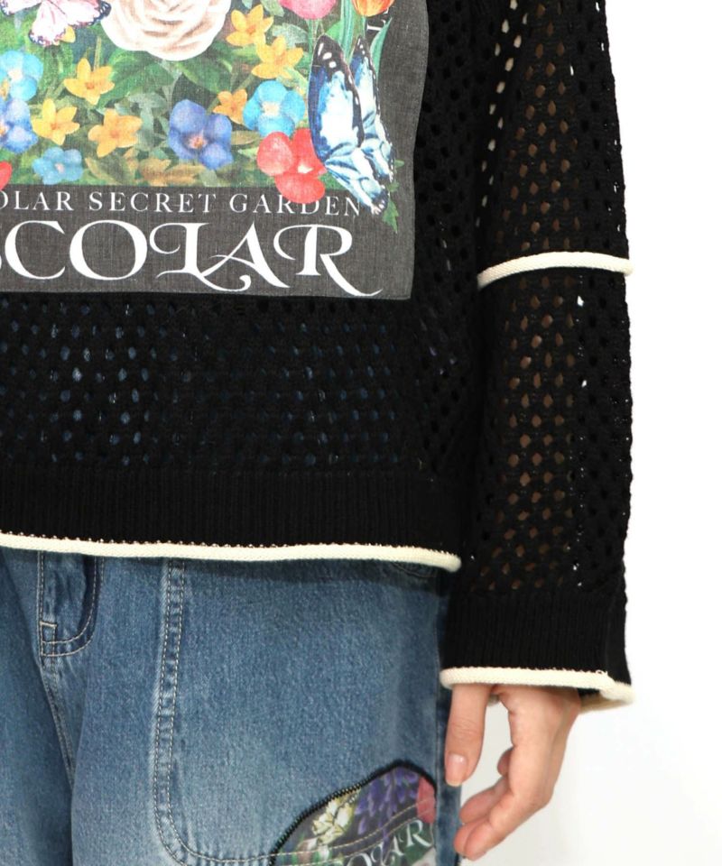 花アップリケ2WAYメッシュプルオーバー-25