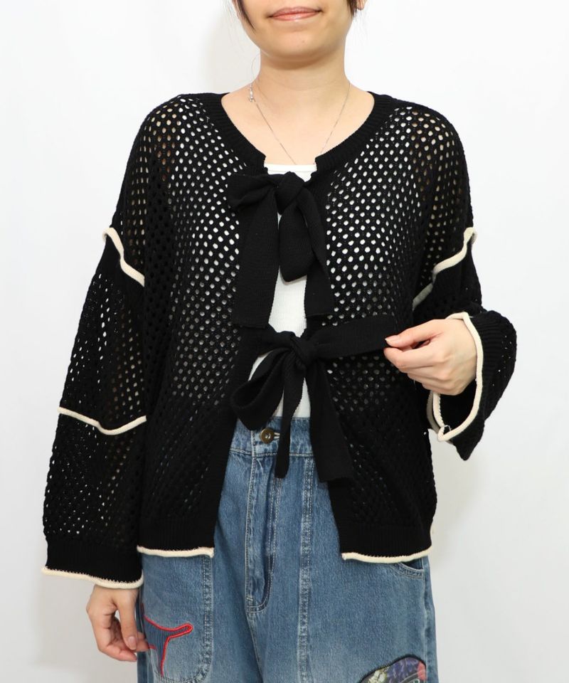 花アップリケ2WAYメッシュプルオーバー-26