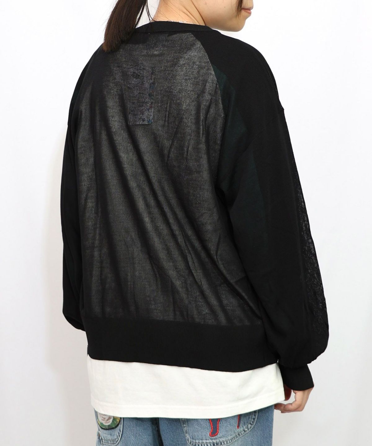 スカラー箔プリント 接触冷感ニットカーディガン-10