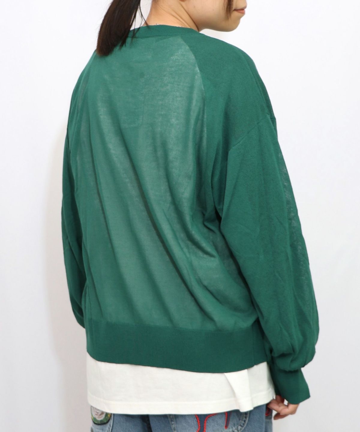 スカラー箔プリント 接触冷感ニットカーディガン-18