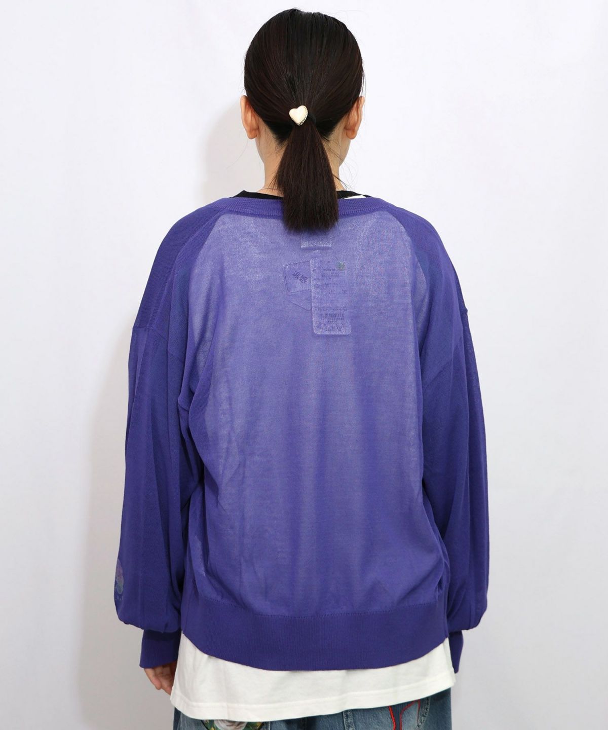 スカラー箔プリント 接触冷感ニットカーディガン-22