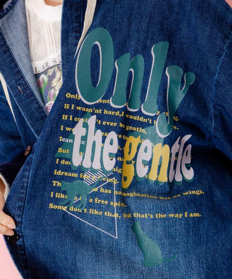 スカラーグラフィック柄デニムコート-8