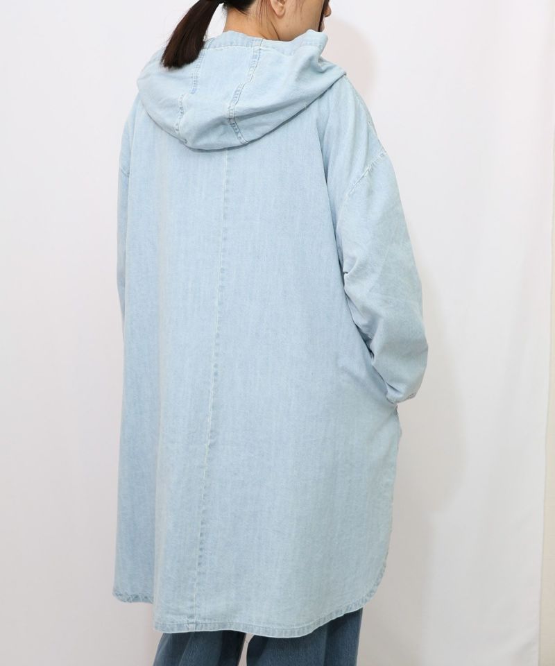 スカラーグラフィック柄デニムコート-11