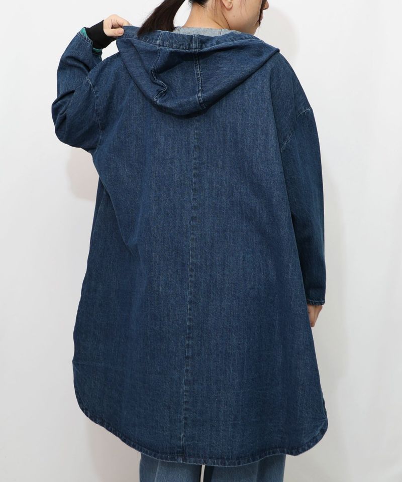 スカラーグラフィック柄デニムコート-15