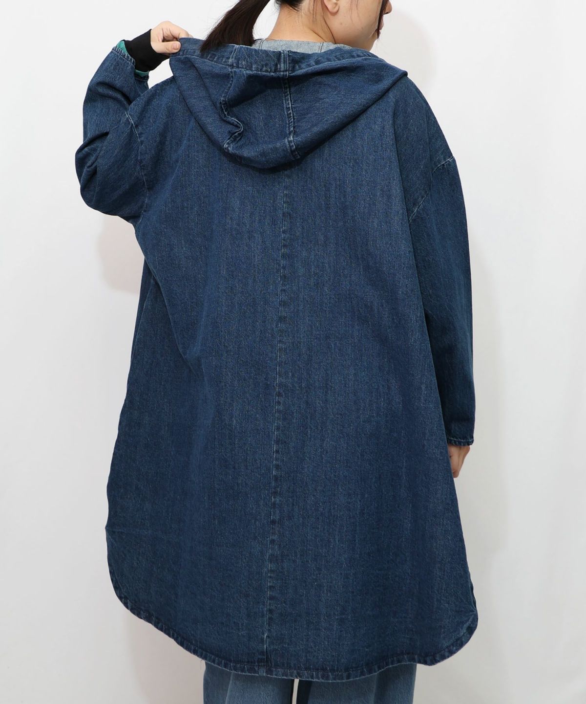 スカラーグラフィック柄デニムコート-15