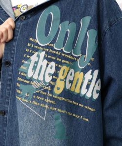 スカラーグラフィック柄デニムコート-16