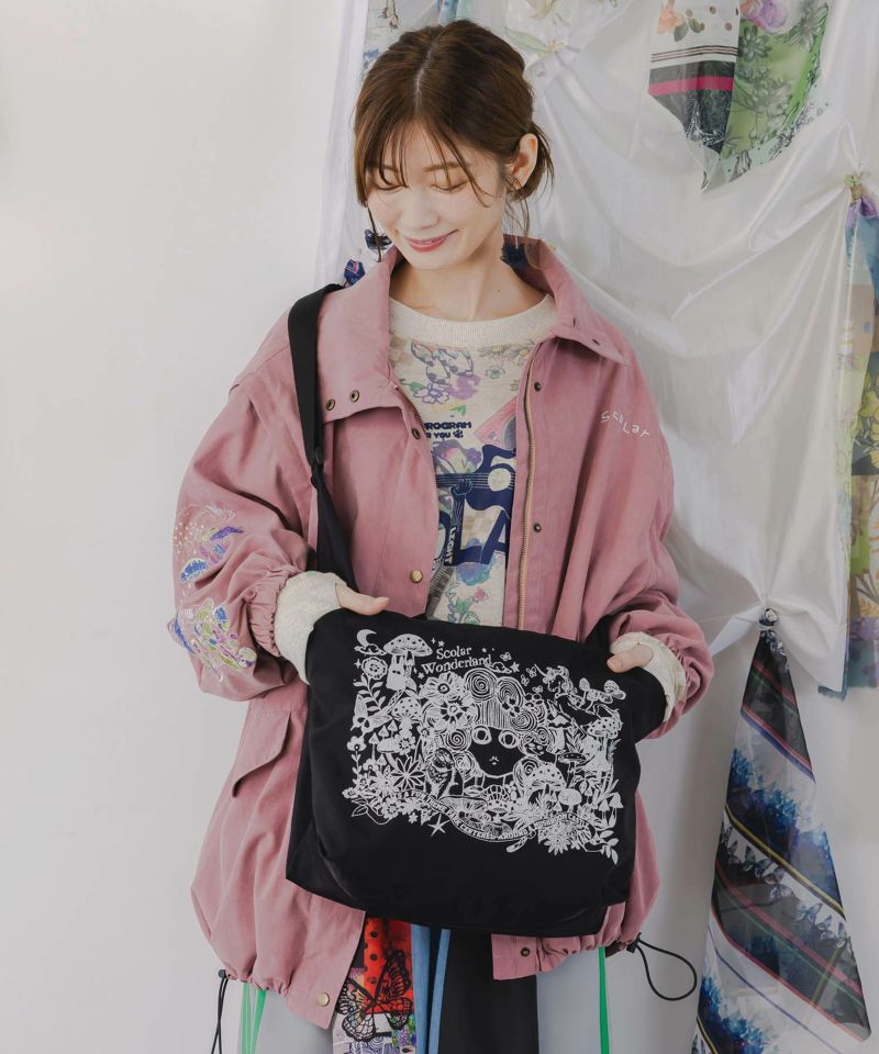 シワ加工スカラーちゃん柄ショルダーバッグ-2