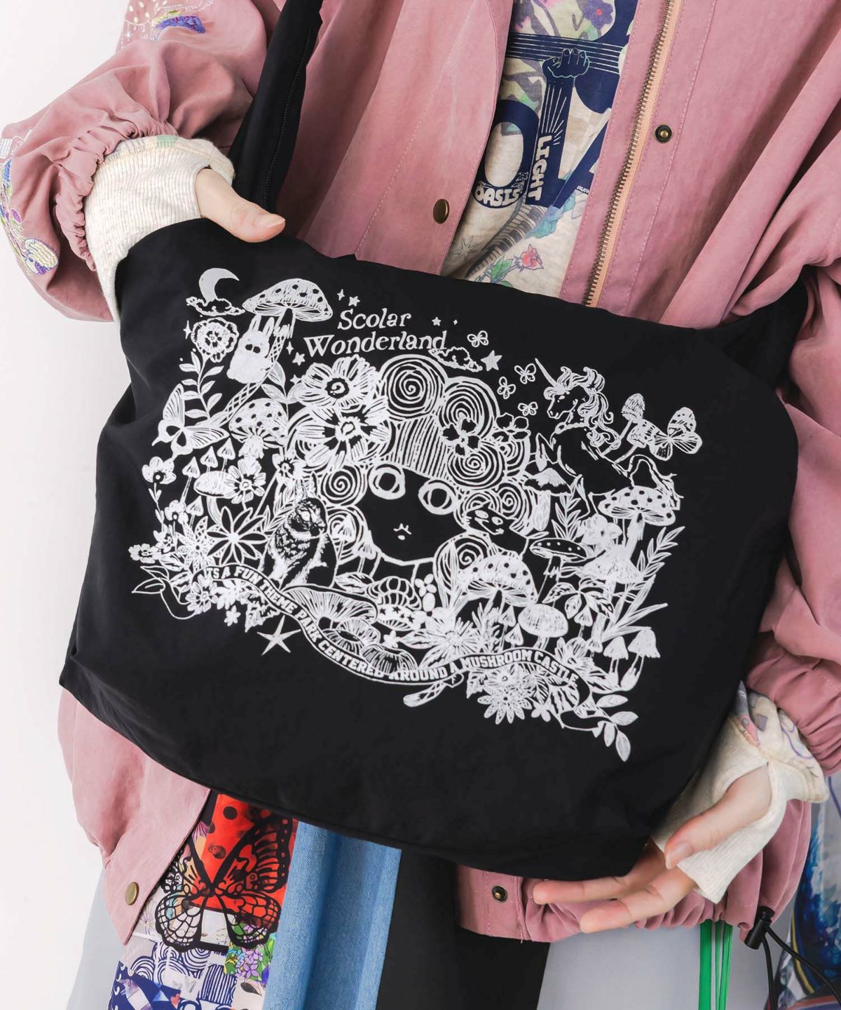 シワ加工スカラーちゃん柄ショルダーバッグ-3