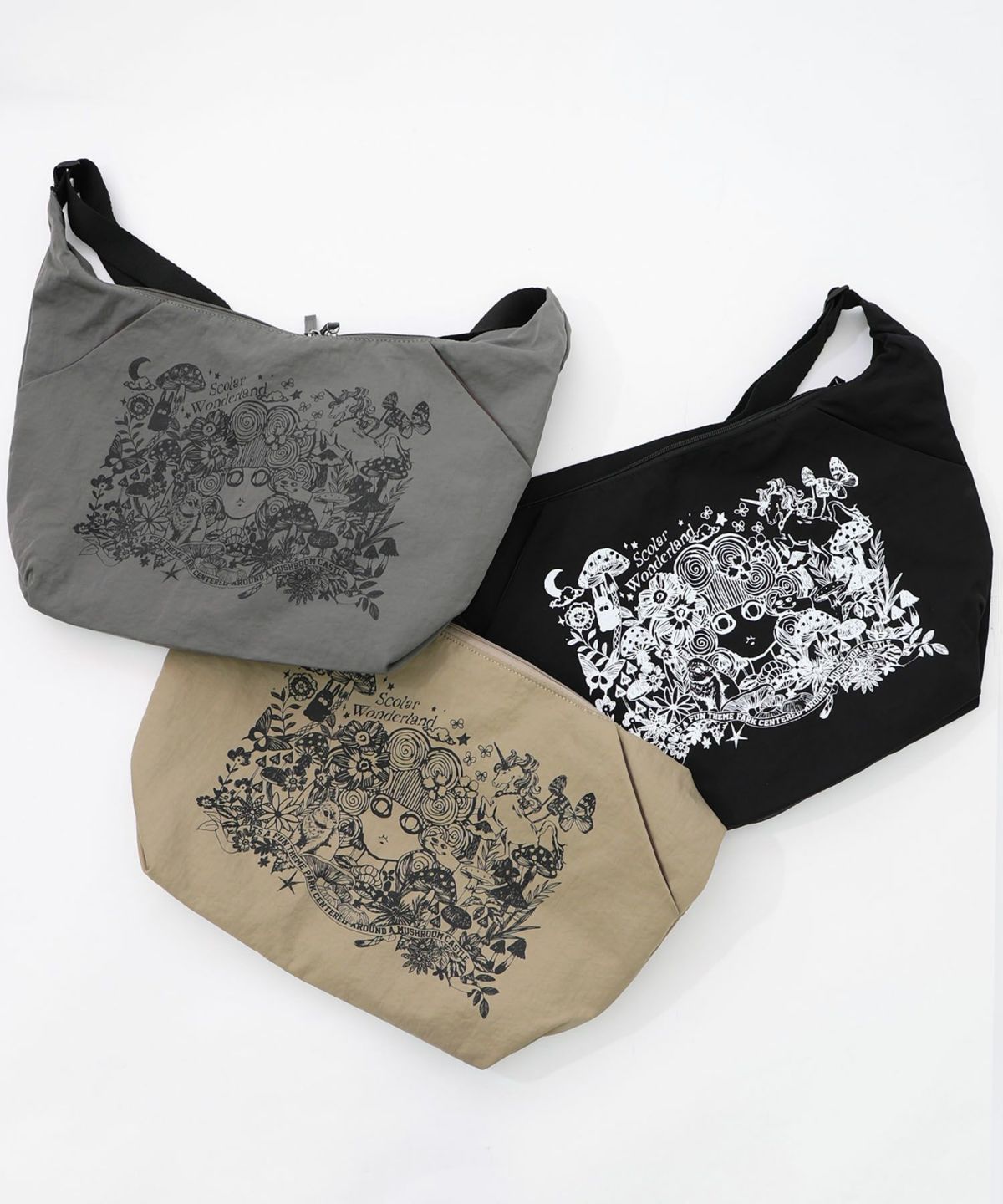 シワ加工スカラーちゃん柄ショルダーバッグ-16