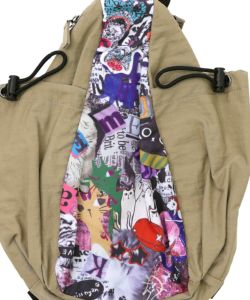 POP柄切替シワ加工 Wボトルポケットバッグ-9