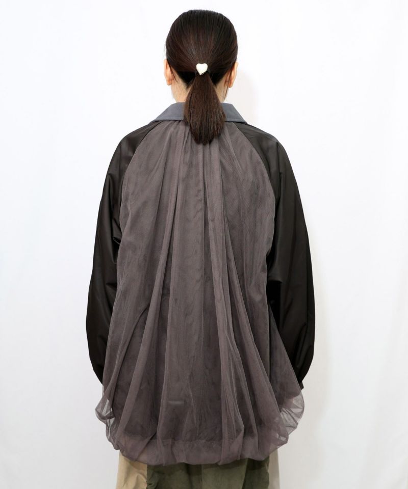 キツネと花刺繍 チュール重ねブルゾン-10