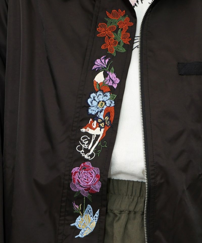 キツネと花刺繍 チュール重ねブルゾン-11