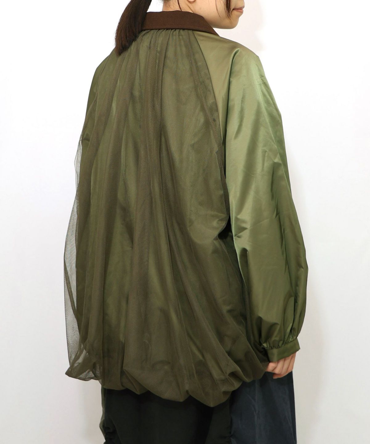 キツネと花刺繍 チュール重ねブルゾン-14