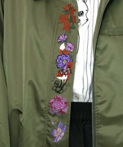 キツネと花刺繍 チュール重ねブルゾン-15