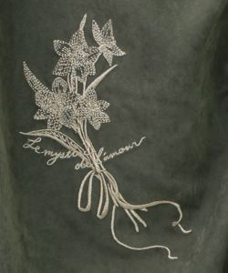 花刺繍バイカラー切替 ドロストスカート-11