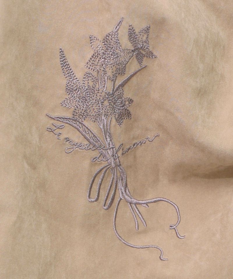 花刺繍バイカラー切替 ドロストスカート-15