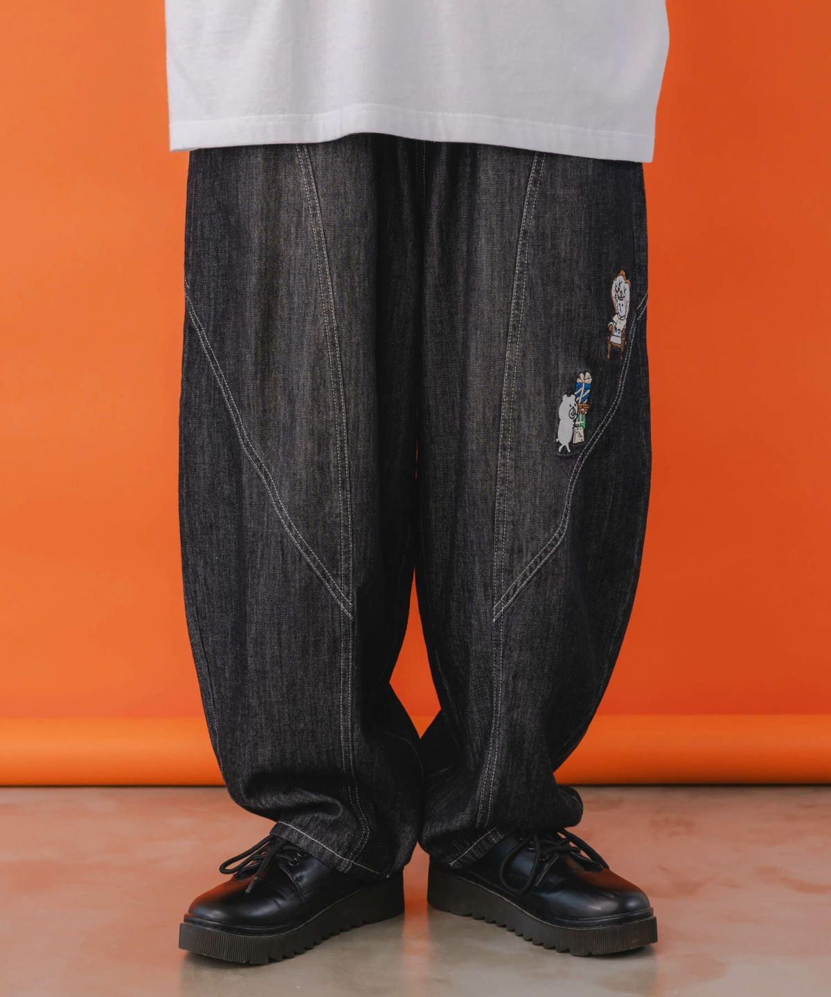 虚無ストアでお買い物 刺繍パンツ-3