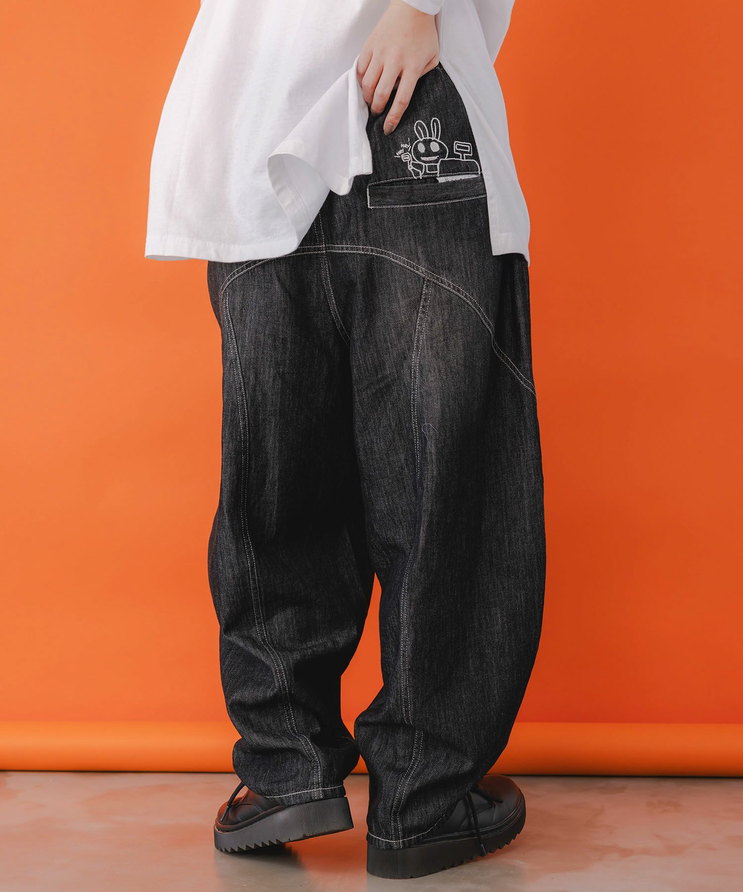 虚無ストアでお買い物 刺繍パンツ-6