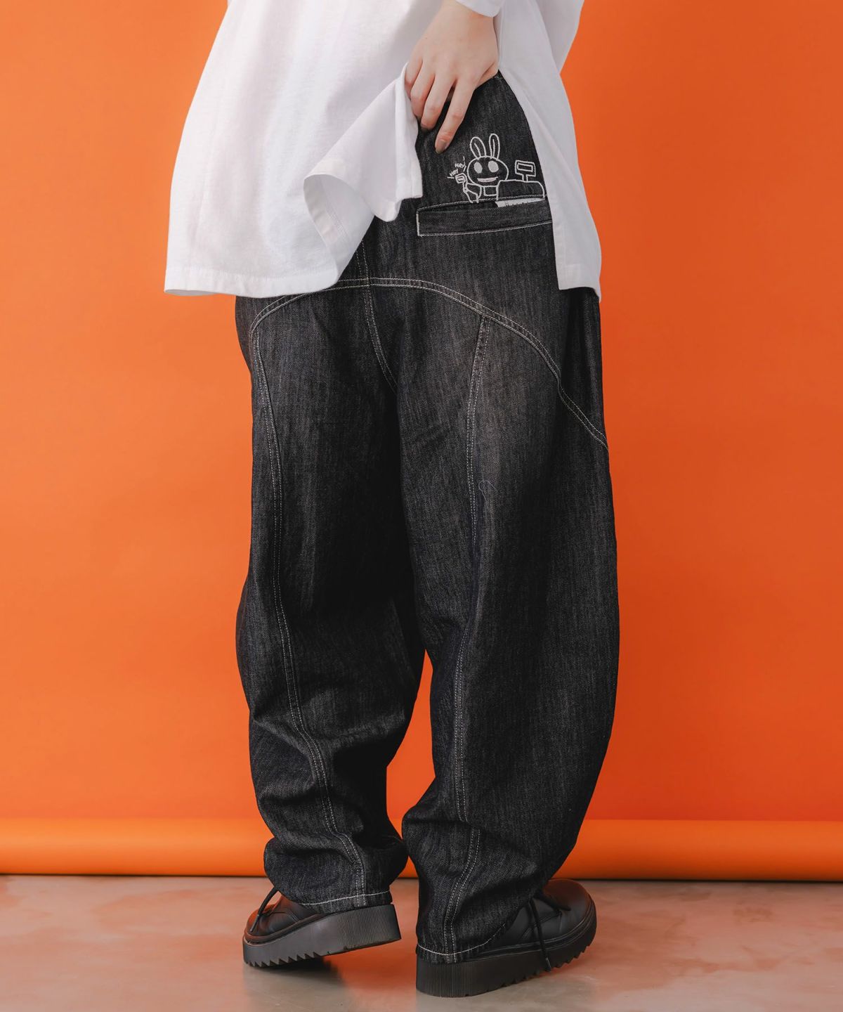 虚無ストアでお買い物 刺繍パンツ-6