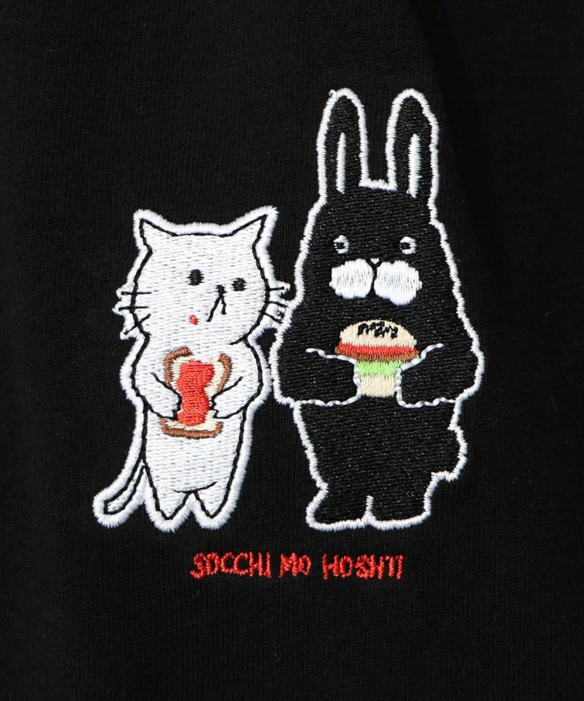 ネコとラビルのチェック柄切替フーデッドプルオーバー-11