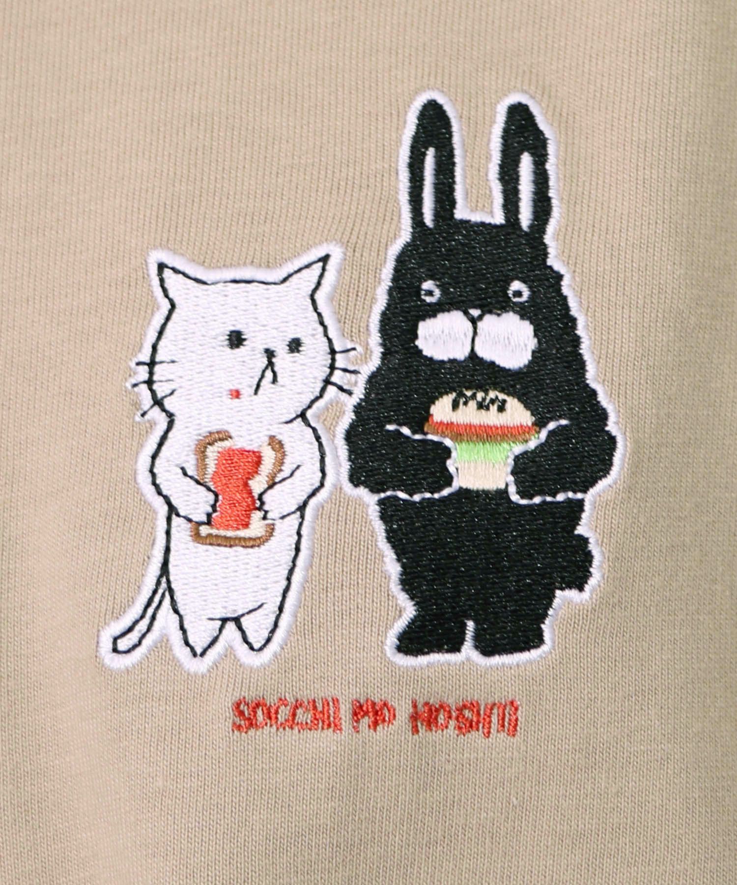 ネコとラビルのチェック柄切替フーデッドプルオーバー-19